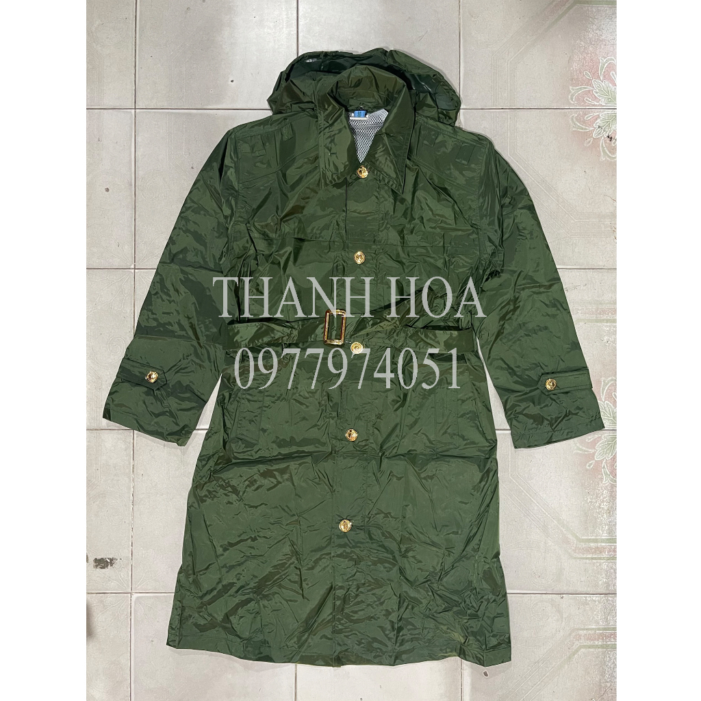 Áo mưa măng tô màu xanh hàng chuẩn cấp phát TCHC