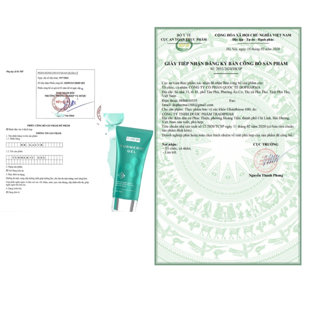 Gel nám Dr Lacir, gel nám Turmeric Dr Lacir ngừa nám, mờ thâm sạm, tàn nhang, cho da tươi sáng, khỏe mạnh 60g