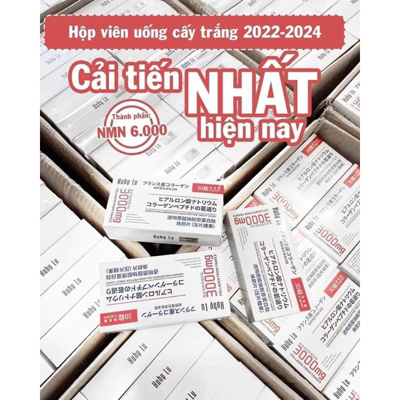 VIÊN UỐNG COLLAGEN HUHYLU PHÁP ĐỎ