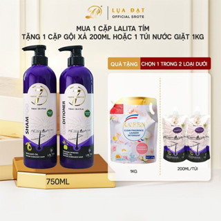 Dầu Gội Và Dầu Xả LALITA,Dầu Cặp Siêu Mềm Mượt Giảm Rụng Tóc,Phục Hồi Tóc Khô Xơ,Hư Tổn 750ml