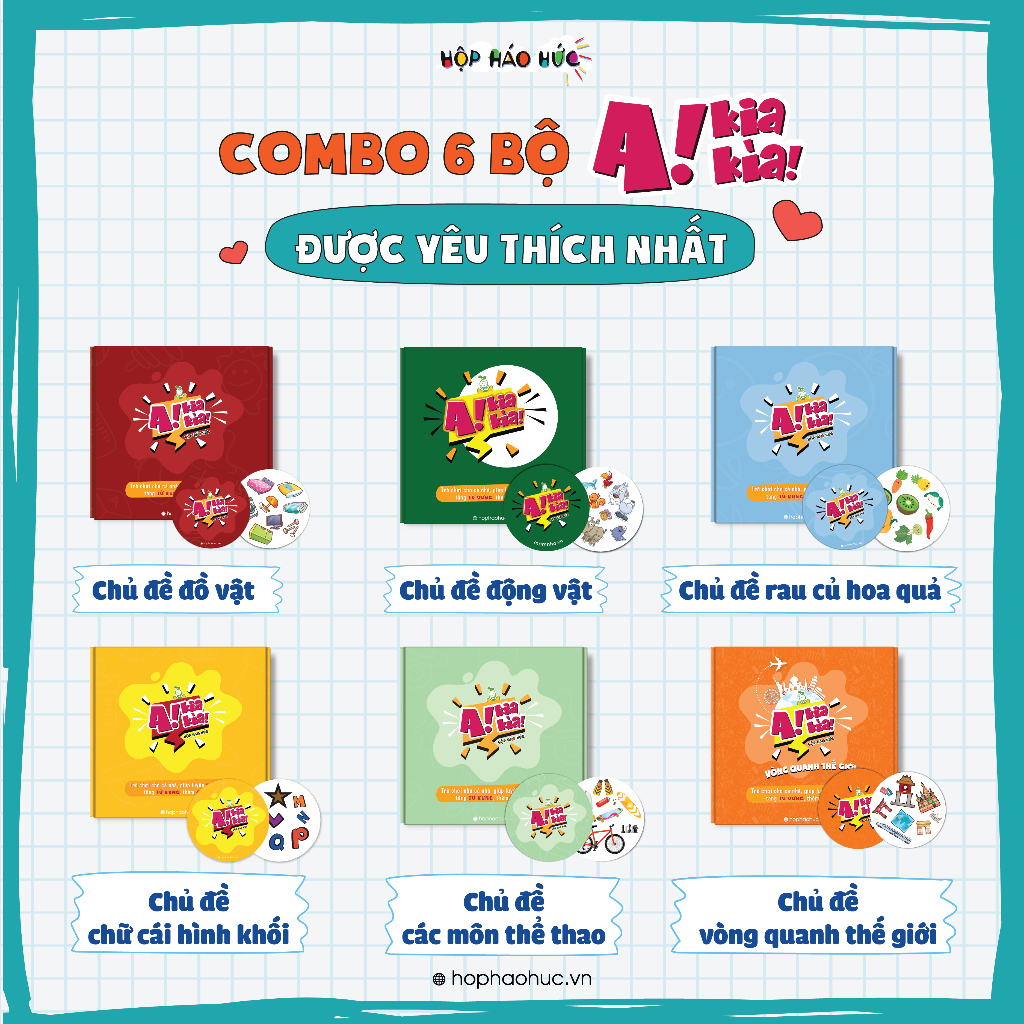 Đồ chơi giáo dục - Combo 6 bộ đồ chơi A Kia Kìa cho bé 4 - 10+ tuổi giúp con tăng khả năng ghi nhớ và rèn luyện phản xạ