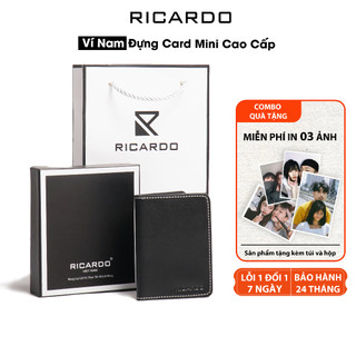Ví nam da bò thật đựng Card Feasty cầm tay nhỏ gọn Brand Ricardo, Bóp nam mini đựng thẻ,đựng card cao cấp - RCD04