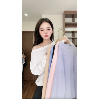 Áo dài tay thun giấy trơn nhiều màu peonyb nữ - Phông kiểu dáng basic bánh bèo tiểu thư hotgirl hàn quốc đẹp