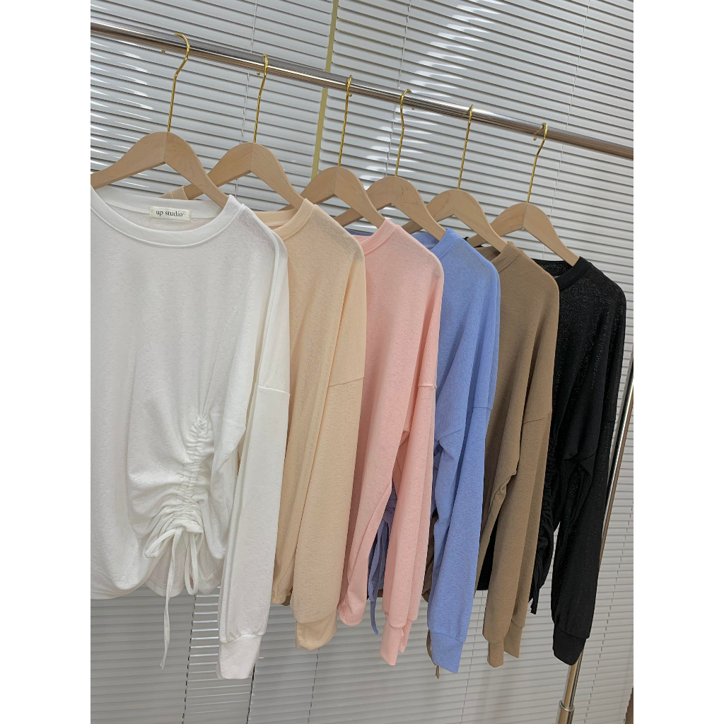 Áo thun giấy kết dây eo rút tùy chỉnh peonyb nữ - Phông kiểu bánh bèo tiểu thư hotgirl phong cách hàn quốc đẹp