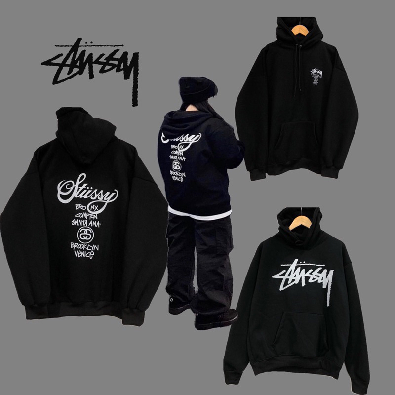 Hoodie STUSSY WORLD TOUR nỉ bông dày cao cấp, Áo nỉ nam nữ cá tính chuẩn form chính hãng
