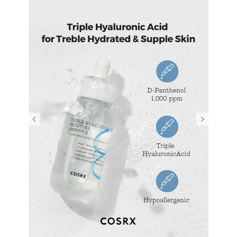 Serum dưỡng ẩm COSRX TRIPLE HYALURONIC MOISTURE AMPOULE