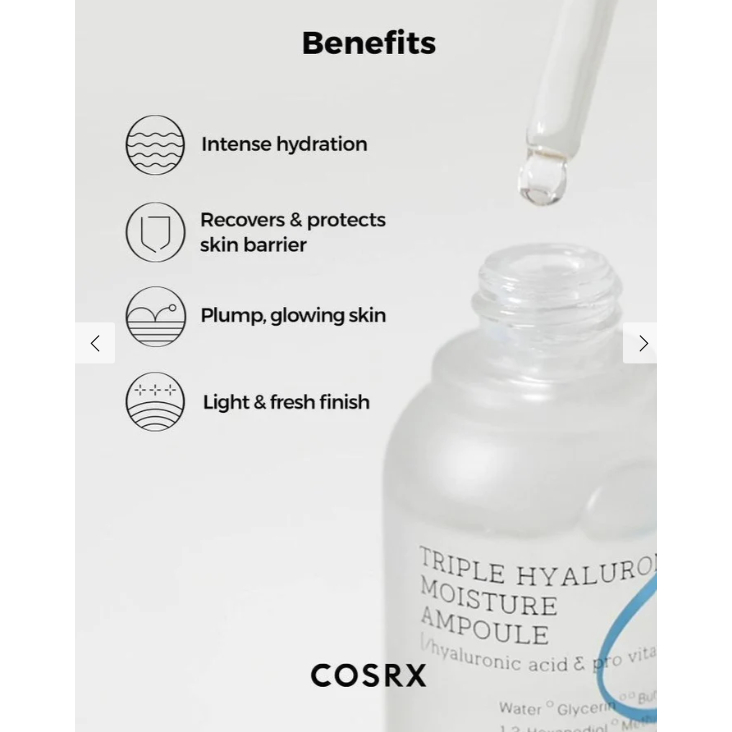 Serum dưỡng ẩm COSRX TRIPLE HYALURONIC MOISTURE AMPOULE