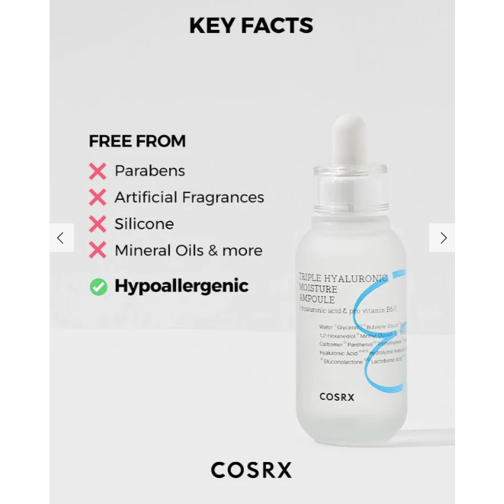 Serum dưỡng ẩm COSRX TRIPLE HYALURONIC MOISTURE AMPOULE