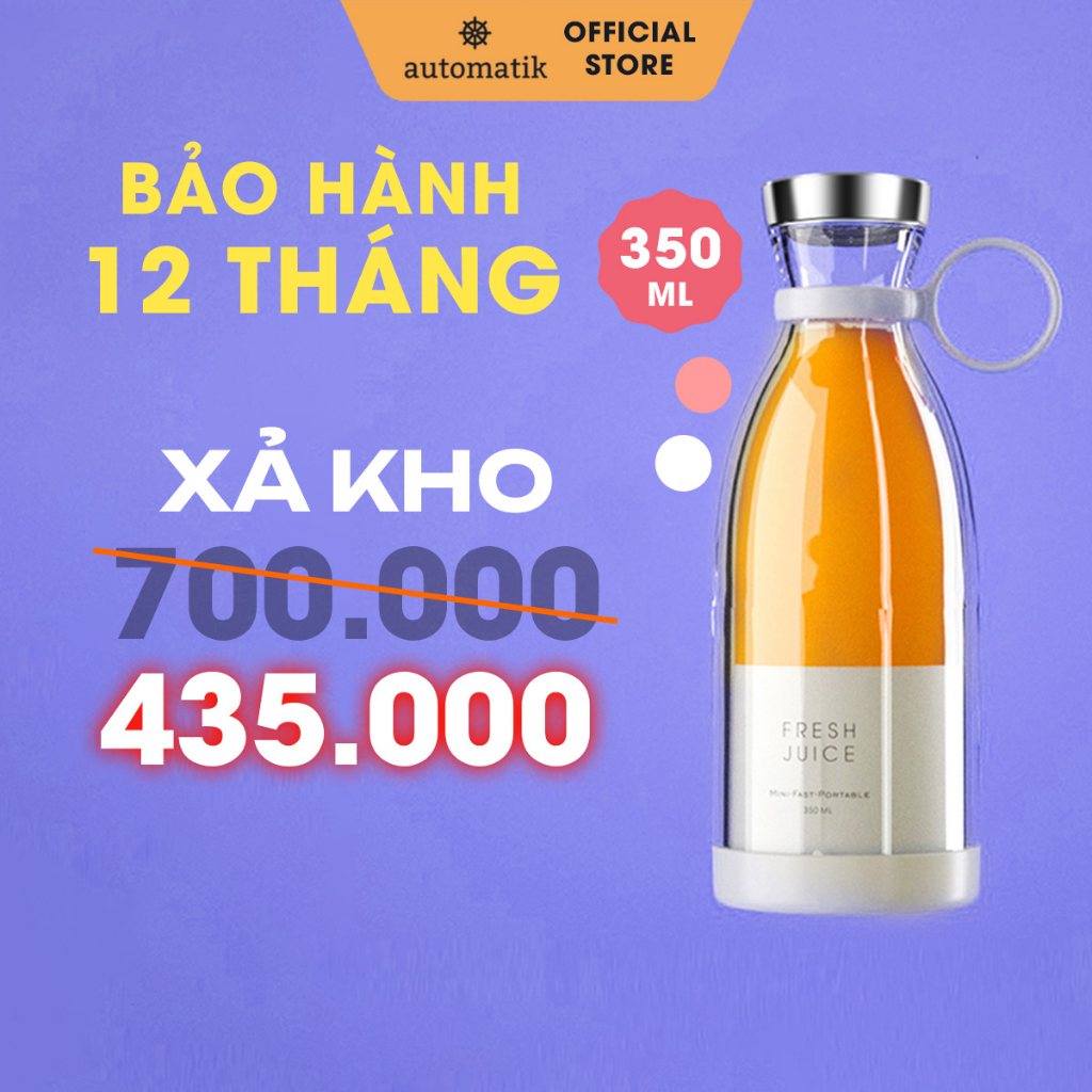 Máy Xay Sinh Tố Cầm Tay Mini Máy Say Sinh Tố Fresh Juice Đa Năng Ép Trái Cây Hoa Quả, Quà Tặng Sinh Nhật - Automatik