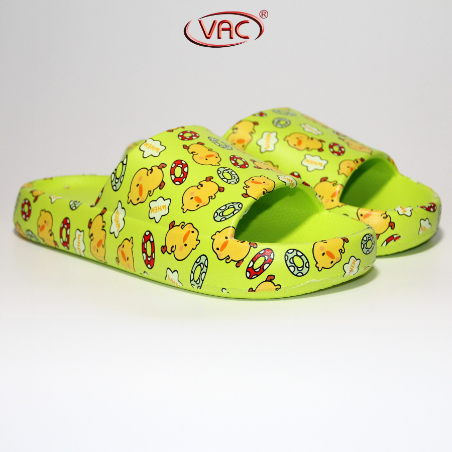 Dép bánh mì VAC nữ màu xanh lá hình con vịt đi trong nhà nhựa EVA nguyên khối hạn chế trơn trượt E198C - 1
