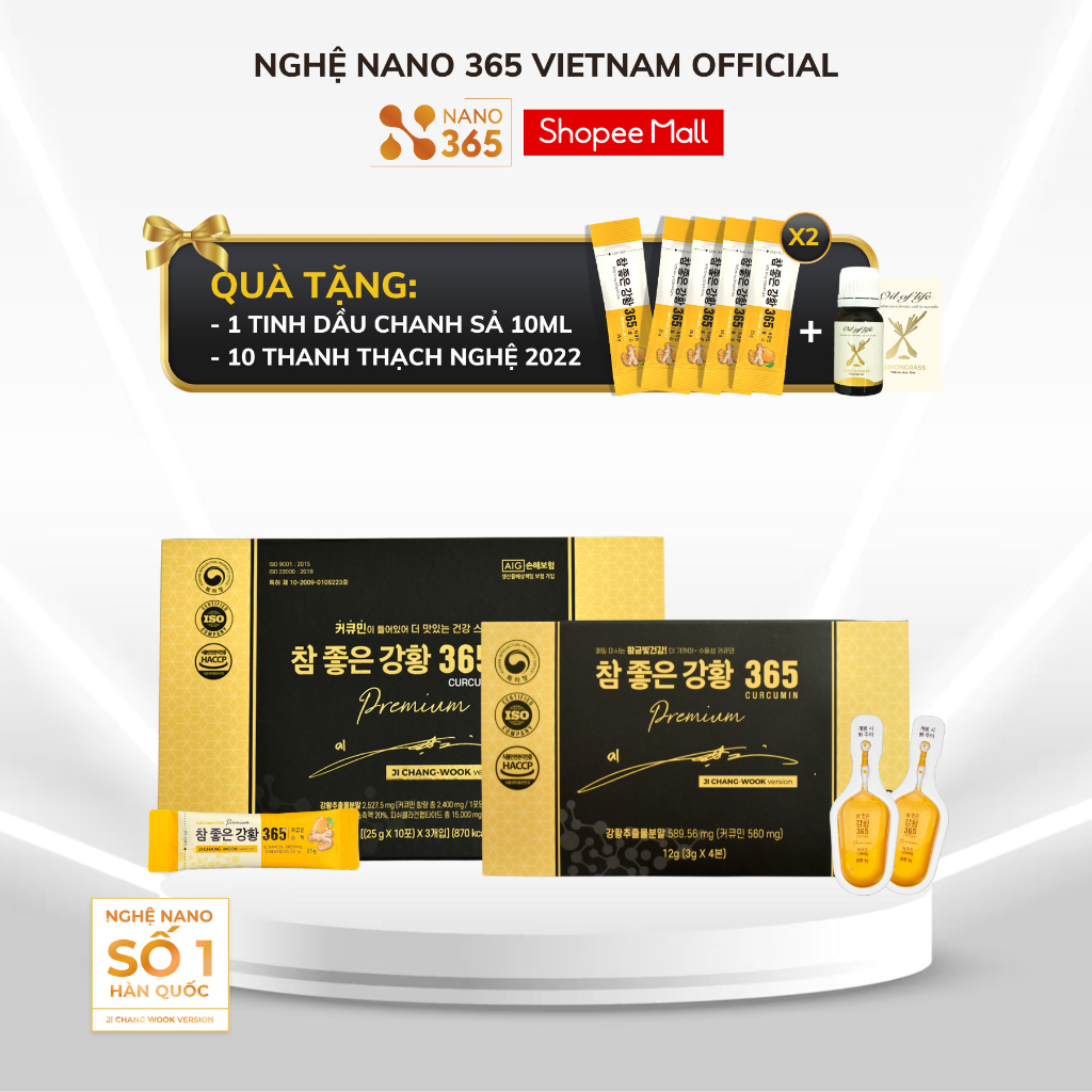 [BẢN NÂNG CẤP] Combo Thạch Nghệ Nano 365 Hộp Lớn và Tinh Nghệ Nano 365 bản Premium + QUÀ TẶNG