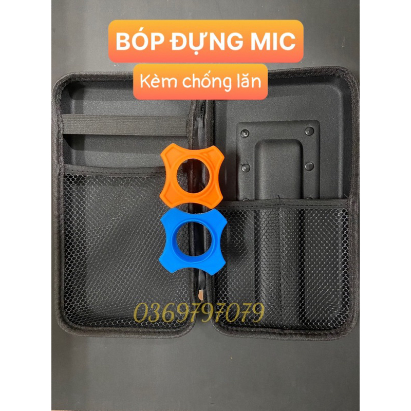 BÓP ĐỰNG MIC - BÓP HỘP ĐỰNG MIC KÈM CHỐNG LĂN - BÓP ĐỰNG MIC DÀNH CHO 2 TAY MIC