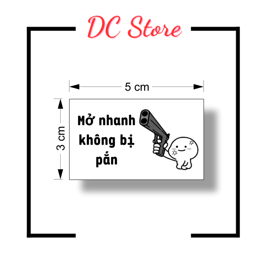 Set 50/100 tem 30x50mm  ĐẦU TRỌC CẢM XÚC nhãn dán meme, sticker niêm phong có keo dán túi giấy, thùng carton, gói hàng