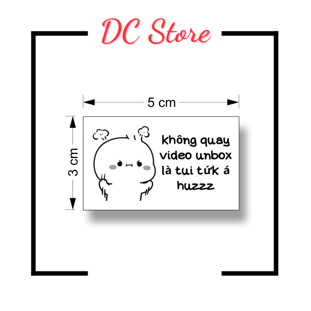 Set 50/100 tem 30x50mm  ĐẦU TRỌC CẢM XÚC nhãn dán meme, sticker niêm phong có keo dán túi giấy, thùng carton, gói hàng