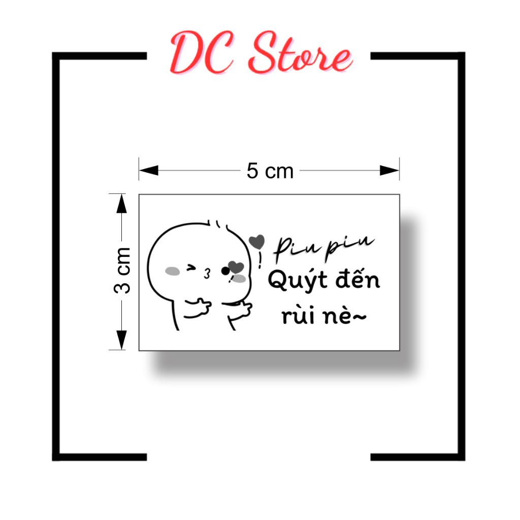 Set 50/100 tem 30x50mm  ĐẦU TRỌC CẢM XÚC nhãn dán meme, sticker niêm phong có keo dán túi giấy, thùng carton, gói hàng
