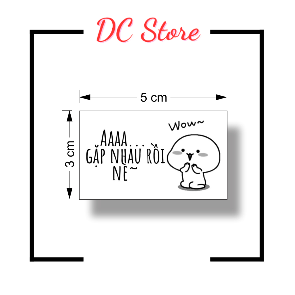 Set 50/100 tem 30x50mm  ĐẦU TRỌC CẢM XÚC nhãn dán meme, sticker niêm phong có keo dán túi giấy, thùng carton, gói hàng