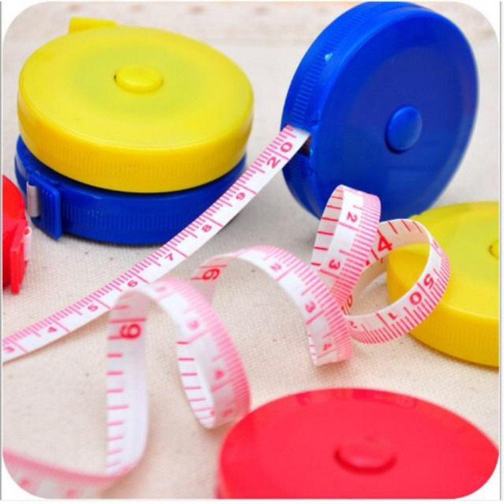 Thước dây cuộn rút đo eo mini, thước đo chiều cao cho bé 150cm giao mầu ngẫu nhiên