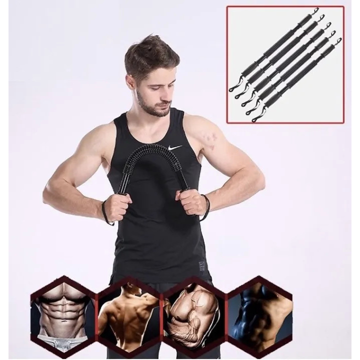 Gậy bẻ tập cơ tay ngực vai - thanh lò xo đàn hồi tập gym - lực bẻ 20kg 30kg 40kg 50kg 60kg 100kg - Chính hãng dododios