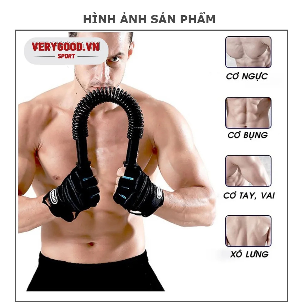 Gậy bẻ tập cơ tay ngực vai - thanh lò xo đàn hồi tập gym - lực bẻ 20kg 30kg 40kg 50kg 60kg 100kg - Chính hãng dododios