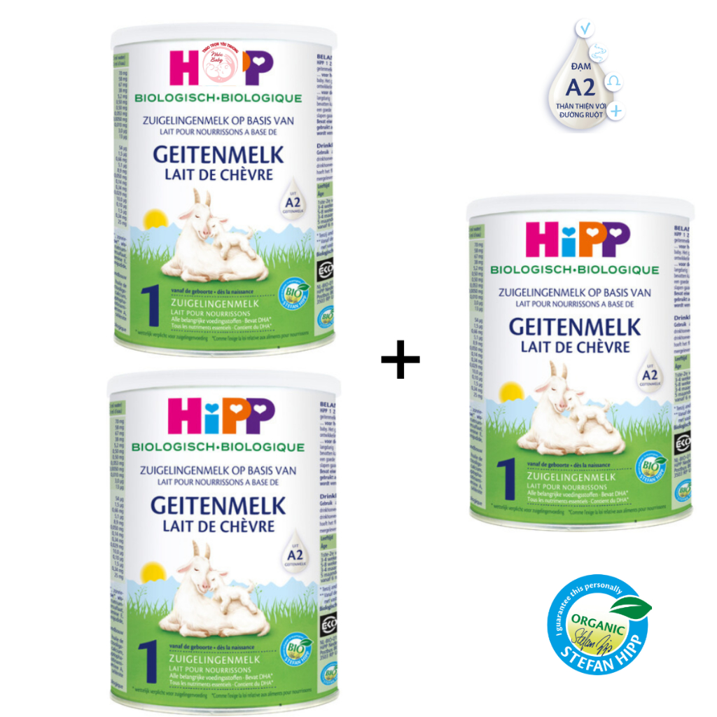 Mua 2 Tặng 1 Sữa dê HiPP Organic 400g Số 1,2,3 Giúp Bé Phát Triển Chiều Cao, Trí Não, Tăng Cường Hấp Thu, Date 2024