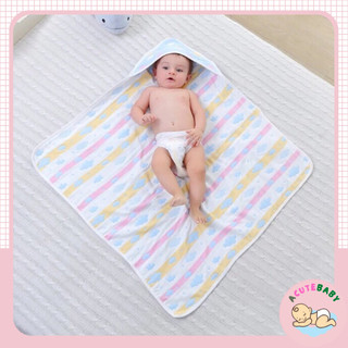 Chăn ủ sơ sinh có mũ Khăn tắm xô sợi tre 6 lớp cho bé hàng loại đẹp