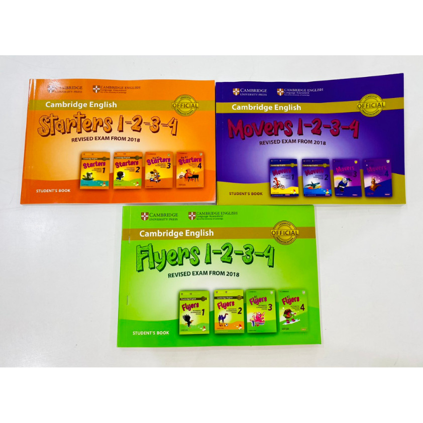 Sách - Cambridge Starters, Movers, Flyers - in gộp 1234 + File nghe Mp3