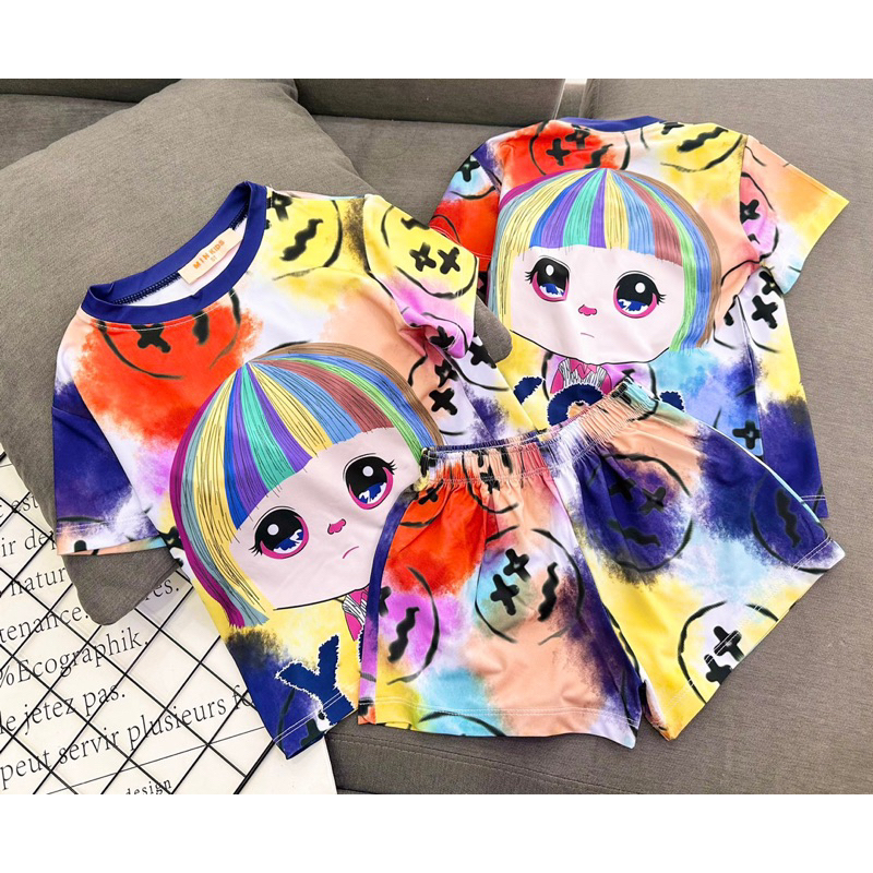 Bộ quần áo bé gái size 23-40kg bèo hình đáng yêu