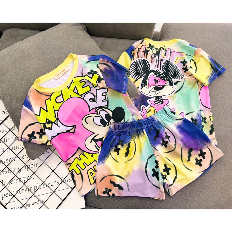 Bộ quần áo bé gái size 23-40kg bèo hình đáng yêu