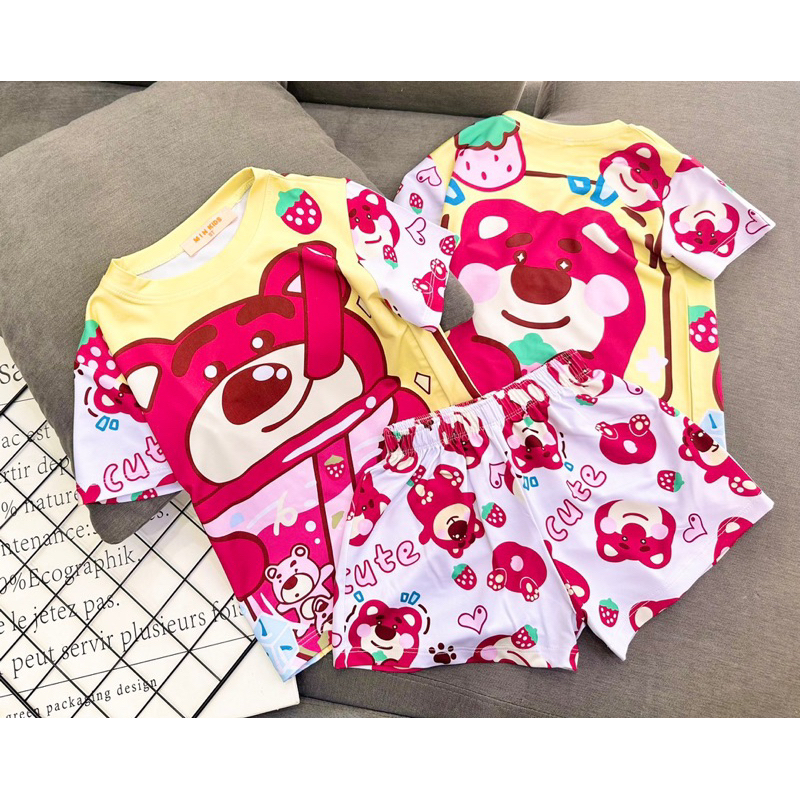 Bộ quần áo bé gái size 23-40kg bèo hình đáng yêu