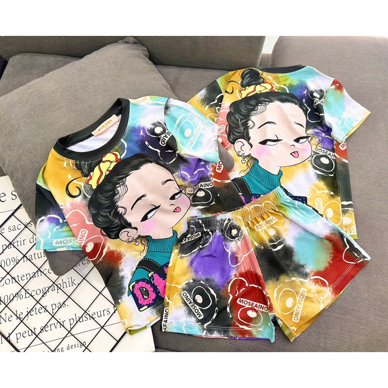 Bộ quần áo bé gái size 23-40kg bèo hình đáng yêu