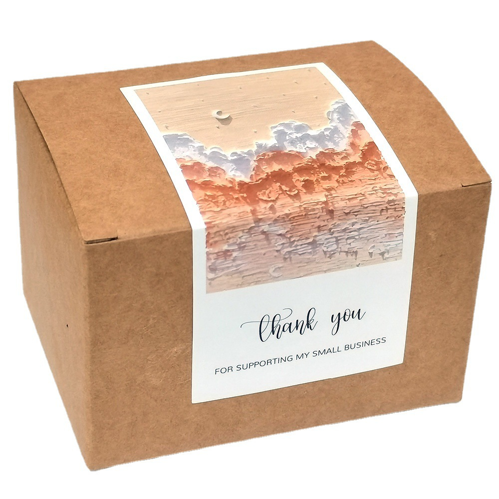 Nhiều mẫu set 50 tem dán hộp carton, tem niêm phong thank you phong cách nàng thơ