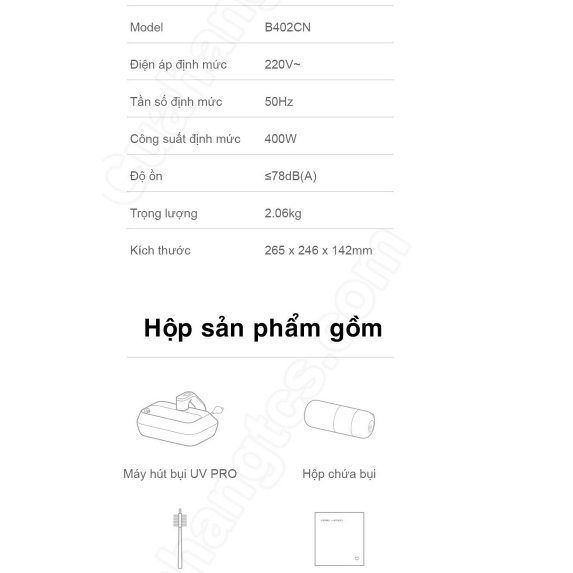 Máy hút bụi giường nệm XM UV Pro lực hút 14000Pa