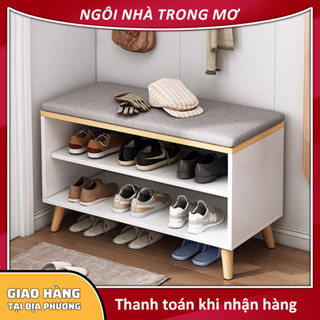 kệ dép gỗ giá để giày Tủ giày gỗ  Tủ giày gỗ đệm mềm cao cấp tủ giày đa năng Kệ để giày  Ghế ngồi thay giày