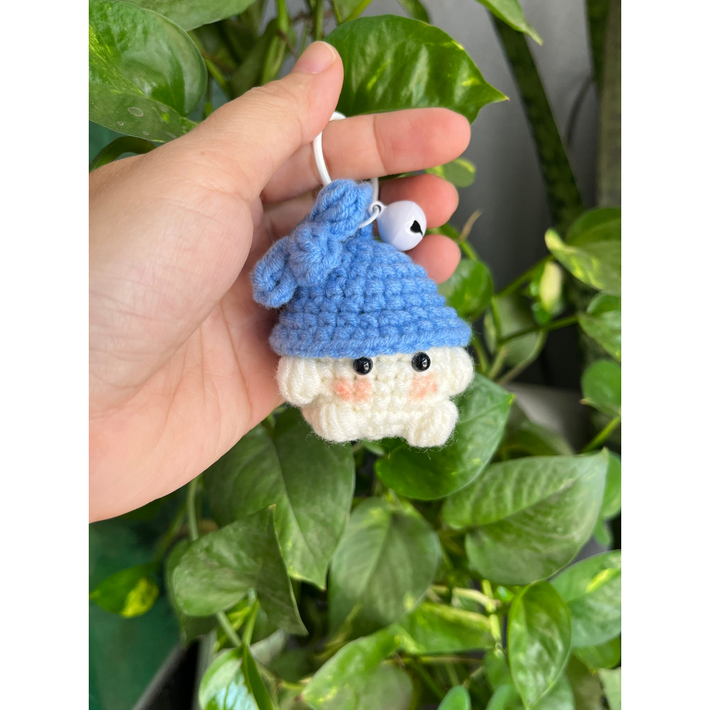 Móc khóa bé nấm bằng len cute