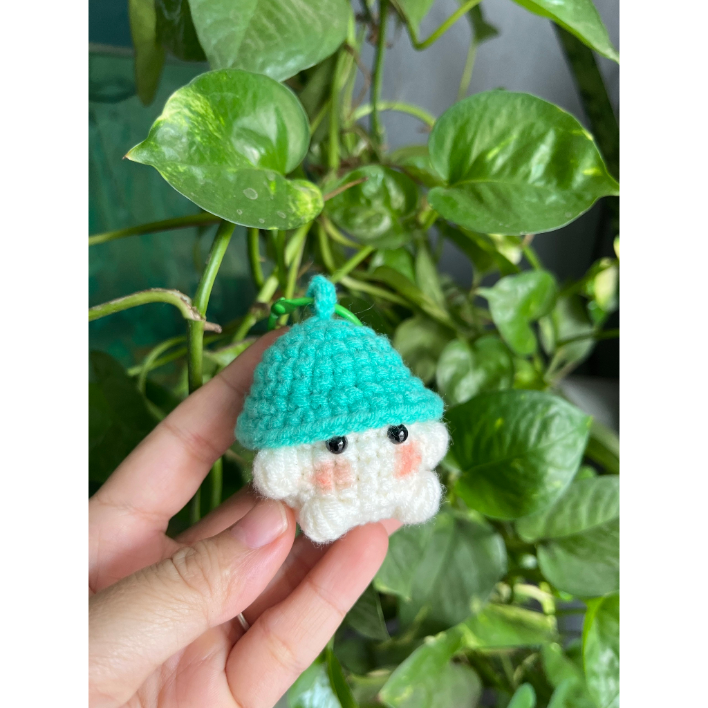 Móc khóa bé nấm bằng len cute