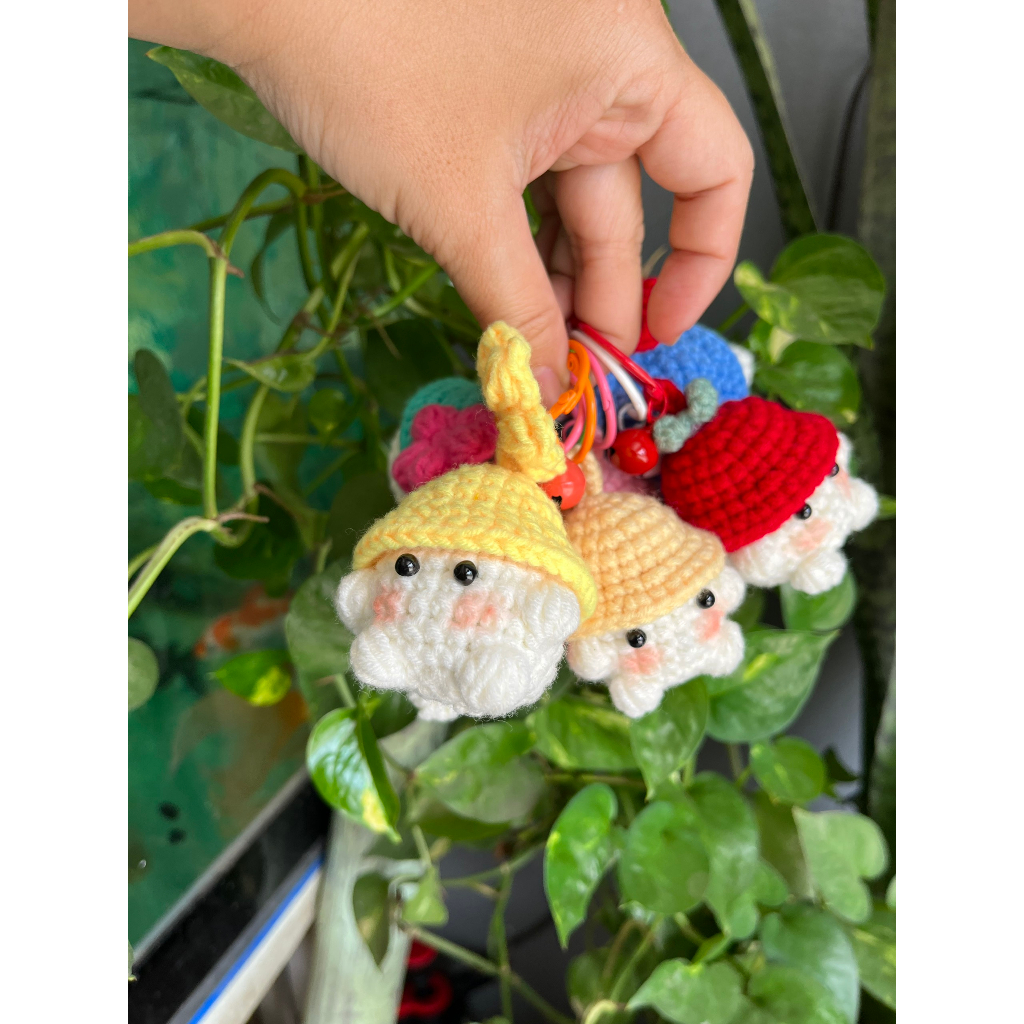 Móc khóa bé nấm bằng len cute