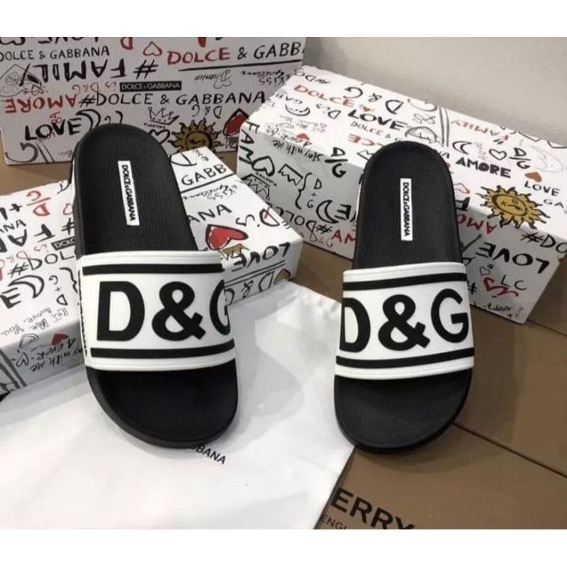 Dép Nam Dép Quai Ngang DG chữ nhỏ unisex Đế mềm siêu bền