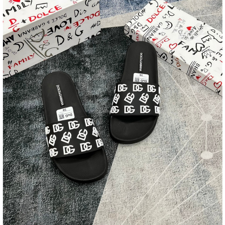 Dép Nam Dép Quai Ngang DG chữ nhỏ unisex Đế mềm siêu bền