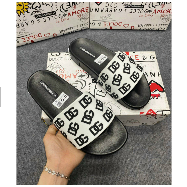 Dép Nam Dép Quai Ngang DG chữ nhỏ unisex Đế mềm siêu bền