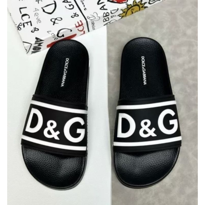 Dép Nam Dép Quai Ngang DG chữ nhỏ unisex Đế mềm siêu bền