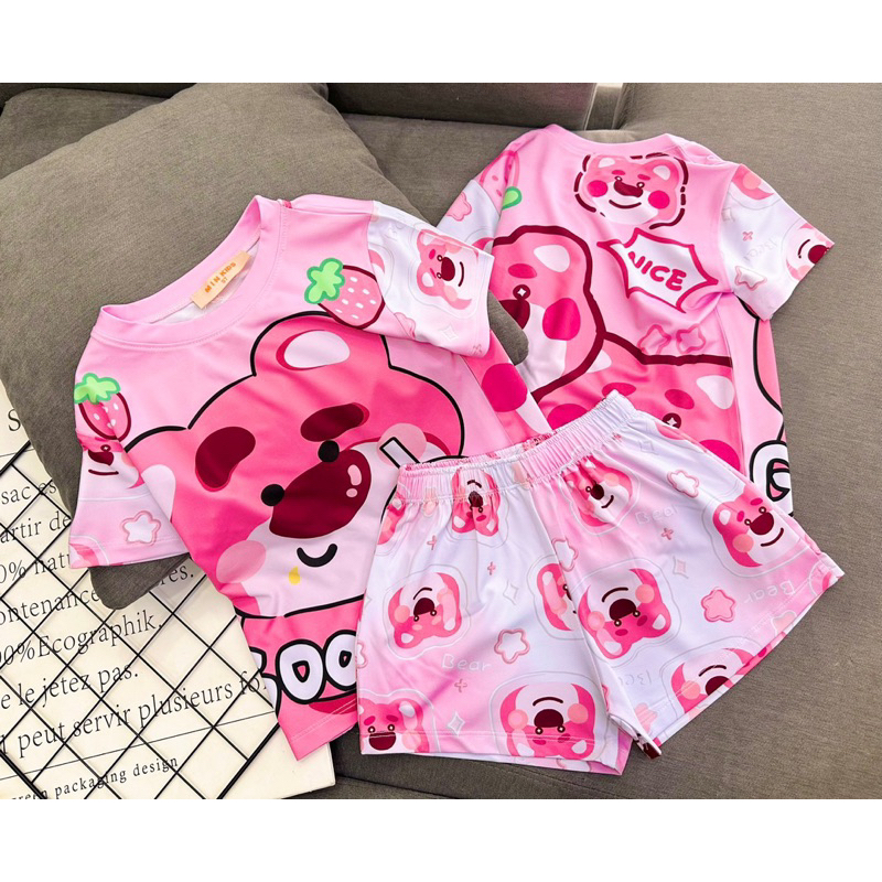 Bộ thun lạnh 3D bé gái siêu hot hình siêu cưng