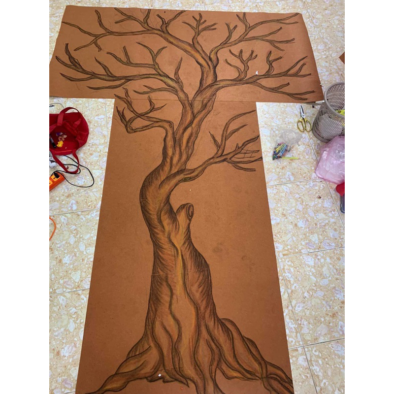 Thân Cây bằng dạ nỉ KT 1m2