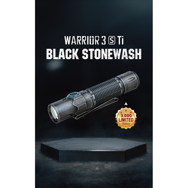 Đèn pin chiến thuật Warrior 3S Ti Black Stonewash