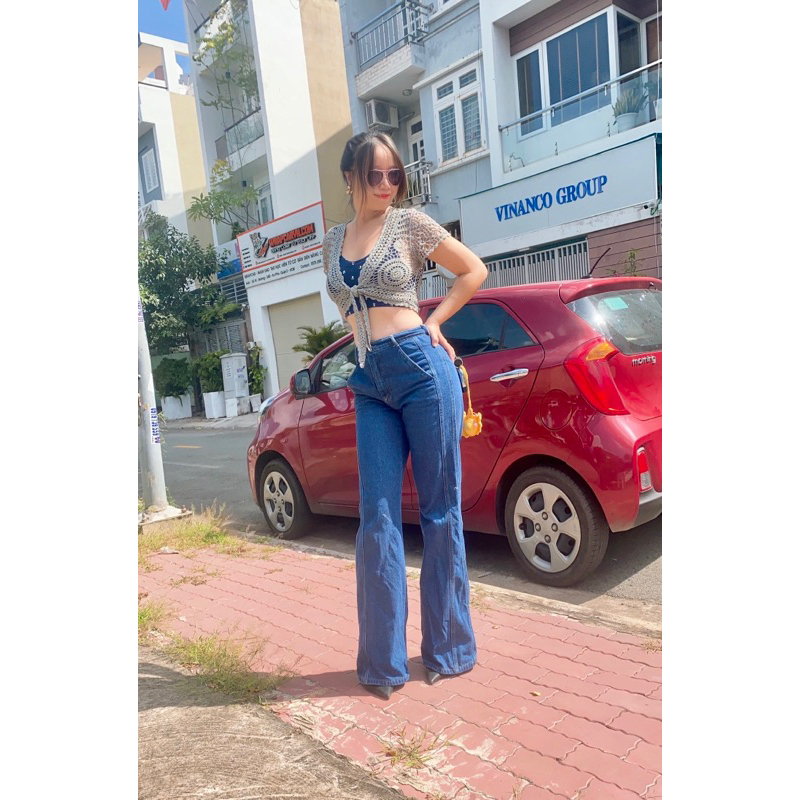 Áo croptop len móc y2k