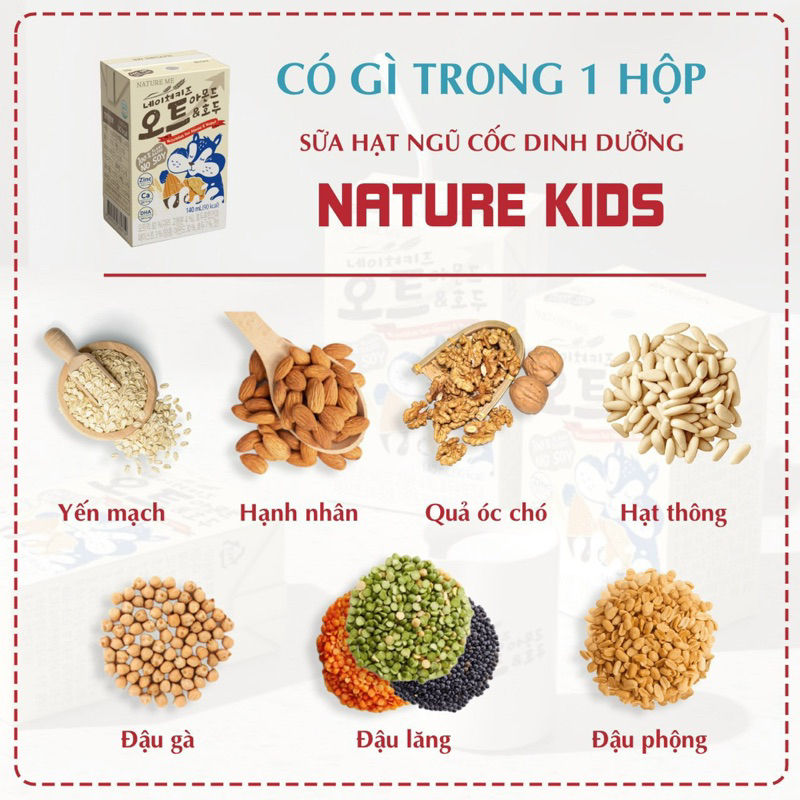 Sữa hạt ngũ cốc NATURE KIDS cho bé dị ứng đạm bò - không đậu nành
