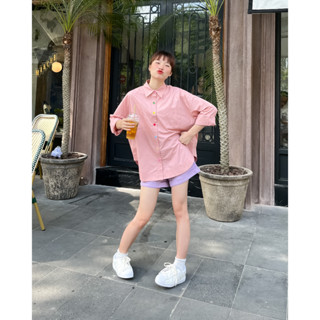 Áo sơ mi kate nữ freesize tay dài nút phối màu THE CIU - Fallon Shirt