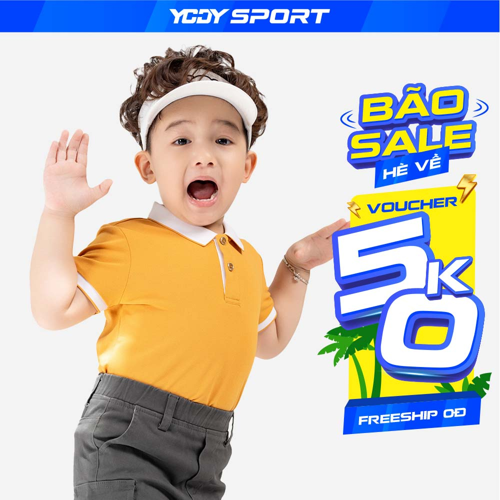 Áo Polo phông YODY chất liệu Cafe thoáng mát mềm mịn Bo Trơn Ngắn Tay Cho Bé APK5179