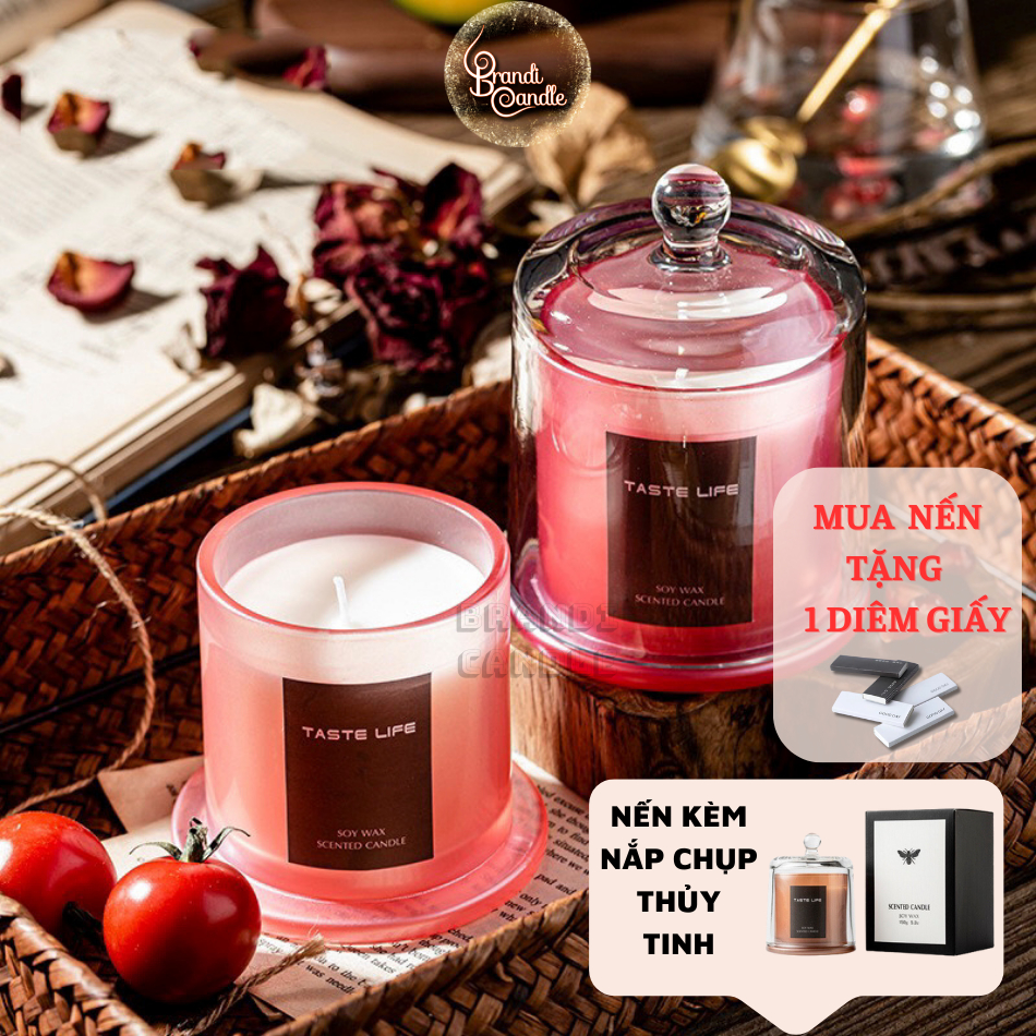 [Mã LIFE1511A giảm 10% đơn 50K] Nến thơm không khói set đế chụp kính tiện dụng 5 màu sắc