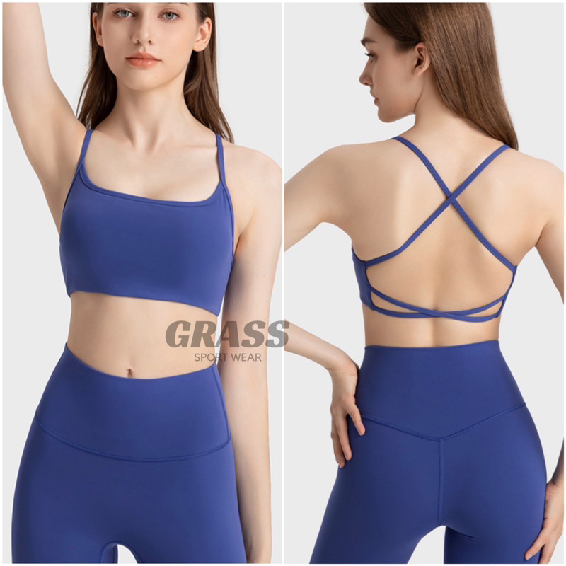 Áo Bra Dây Lưng + Quần legging LuLu Grass Tập Gym Yoga cao cấp