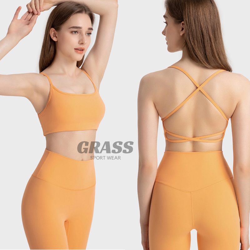 Áo Bra Dây Lưng + Quần legging LuLu Grass Tập Gym Yoga cao cấp